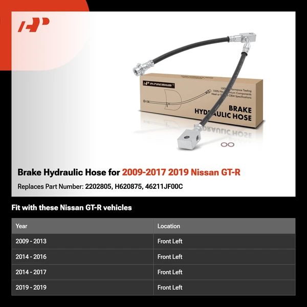Brake Hydraulic Hose for 2009-2017 2019 Nissan GT-R
