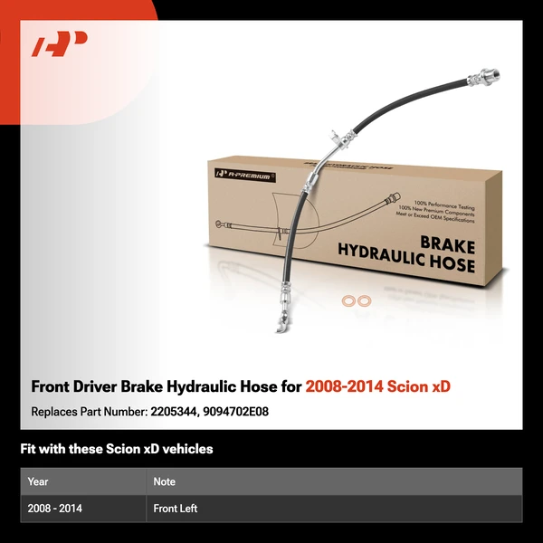 Front Driver Brake Hydraulic Hose for 2008-2014 Scion xD