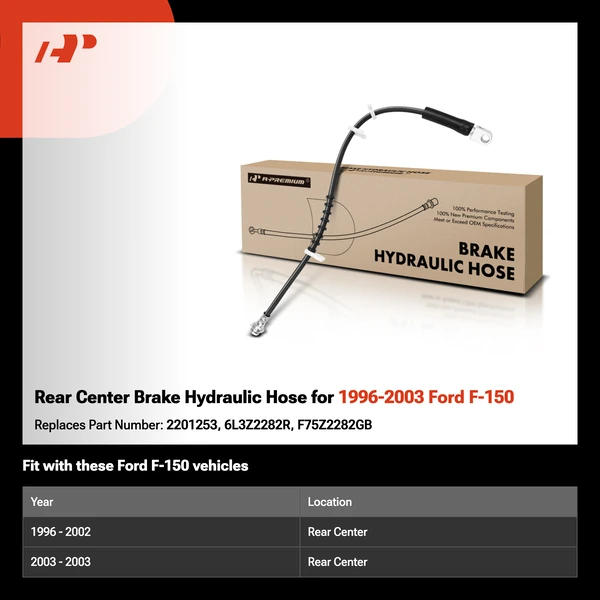 Rear Center Brake Hydraulic Hose for 1996-2003 Ford F-150