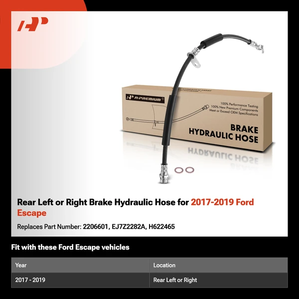 Rear Left or Right Brake Hydraulic Hose for 2017-2019 Ford Escape
