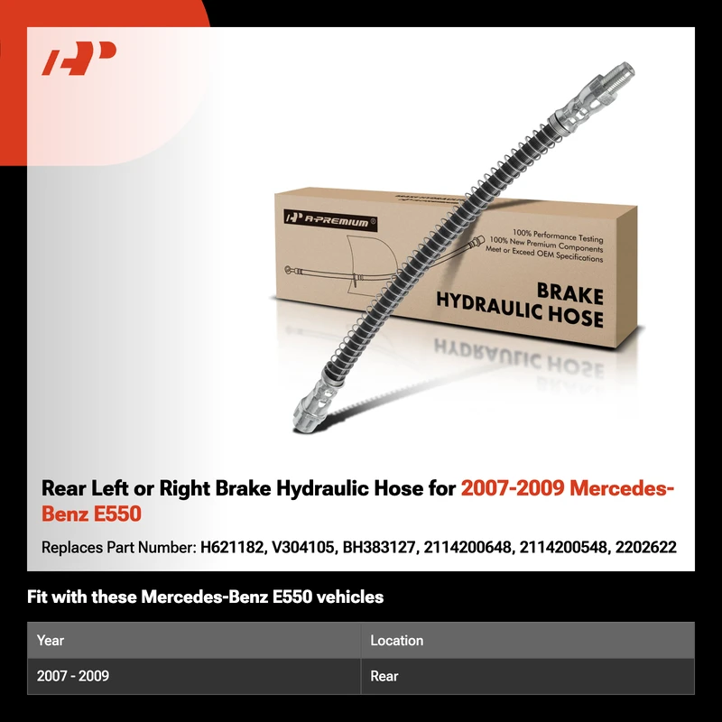 Rear Left or Right Brake Hydraulic Hose for 2007-2009 Mercedes-Benz E550