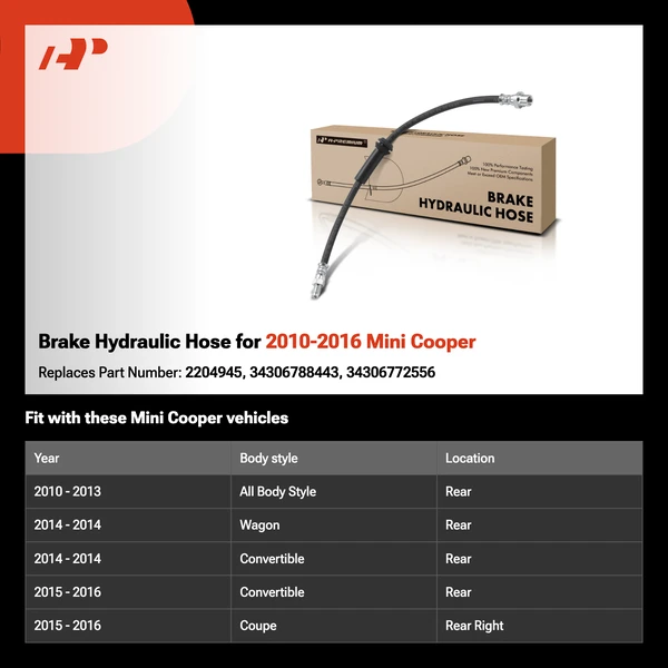 Brake Hydraulic Hose for 2010-2016 Mini Cooper