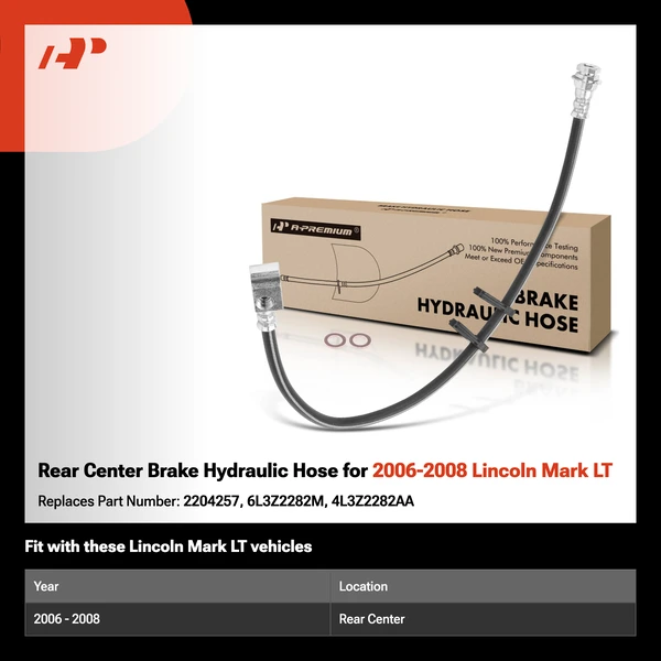 Rear Center Brake Hydraulic Hose for 2006-2008 Lincoln Mark LT