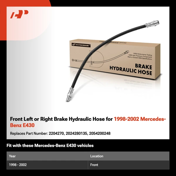 Front Left or Right Brake Hydraulic Hose for 1998-2002 Mercedes-Benz E430