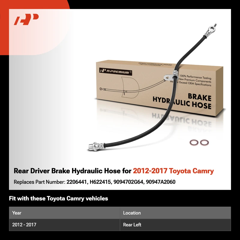 Rear Driver Brake Hydraulic Hose for 2012-2017 Toyota Camry