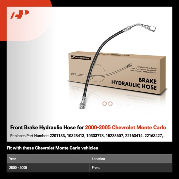 Front Brake Hydraulic Hose for 2000-2005 Chevrolet Monte Carlo