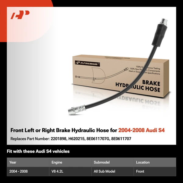 Front Left or Right Brake Hydraulic Hose for 2004-2008 Audi S4