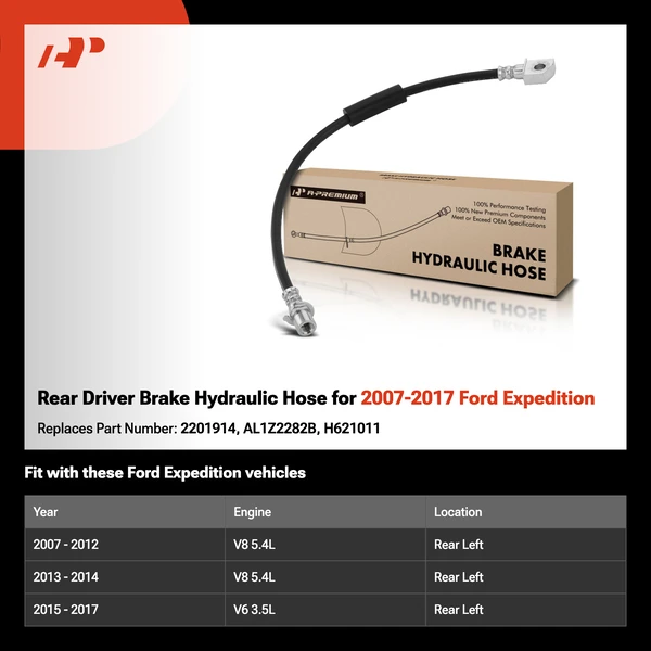 Rear Driver Brake Hydraulic Hose for 2007-2017 Ford Expedition
