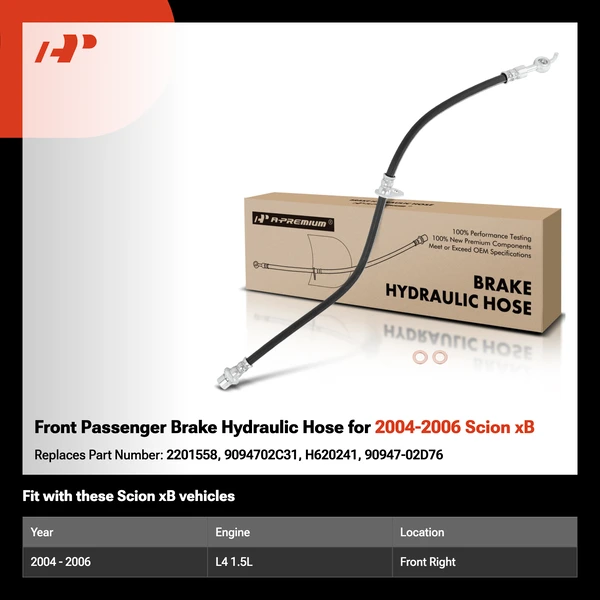 Front Passenger Brake Hydraulic Hose for 2004-2006 Scion xB