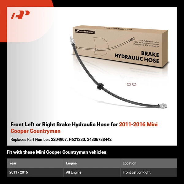 Front Left or Right Brake Hydraulic Hose for 2011-2016 Mini Cooper Countryman