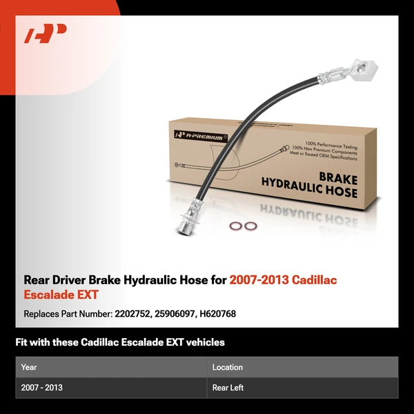 Rear Driver Brake Hydraulic Hose for 2007-2013 Cadillac Escalade EXT