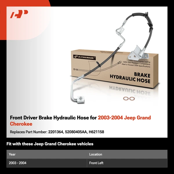 Front Driver Brake Hydraulic Hose for 2003-2004 Jeep Grand Cherokee