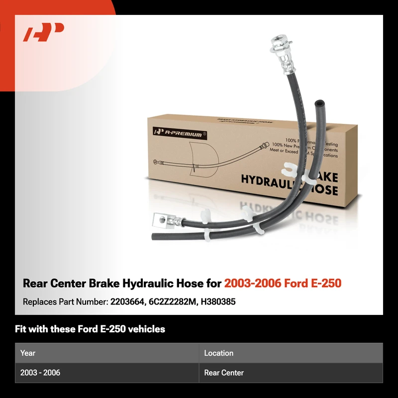Rear Center Brake Hydraulic Hose for 2003-2006 Ford E-250