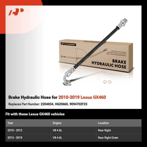 Brake Hydraulic Hose for 2010-2019 Lexus GX460