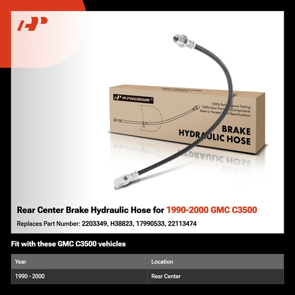 Rear Center Brake Hydraulic Hose for 1990-2000 GMC C3500