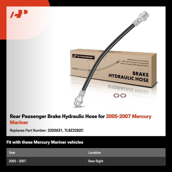 Rear Passenger Brake Hydraulic Hose for 2005-2007 Mercury Mariner