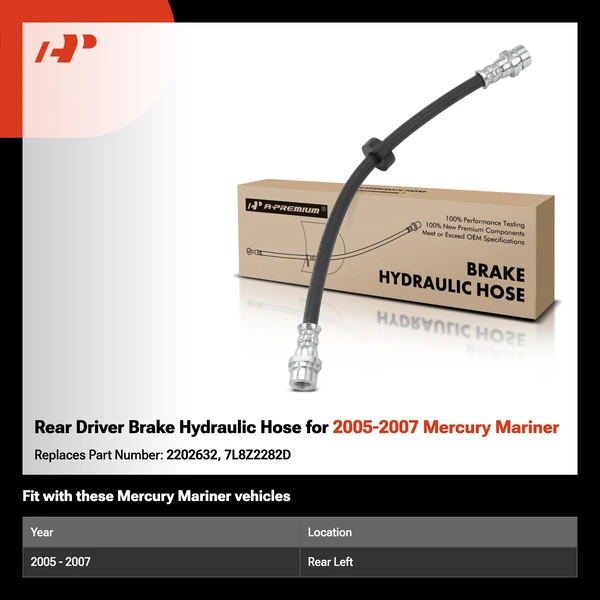 Rear Driver Brake Hydraulic Hose for 2005-2007 Mercury Mariner