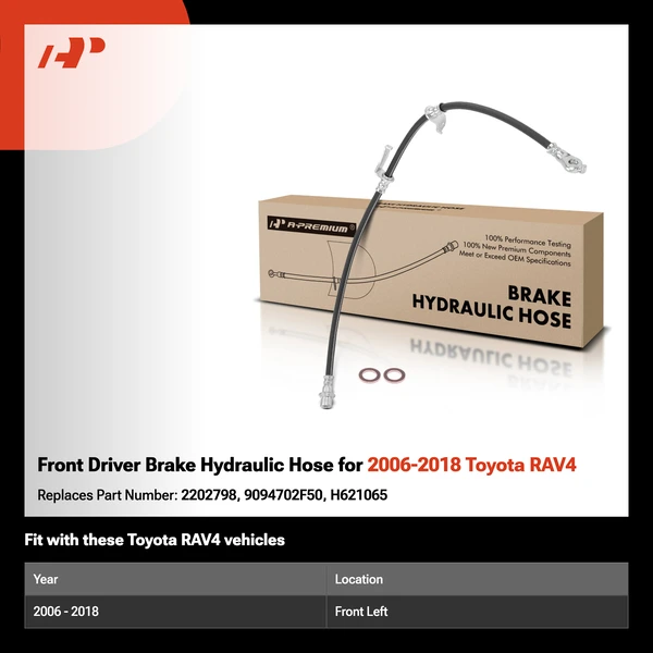 Front Driver Brake Hydraulic Hose for 2006-2018 Toyota RAV4