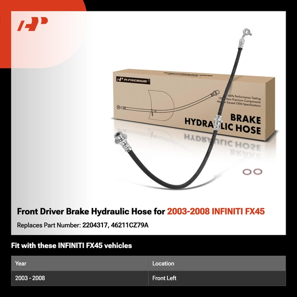 Front Driver Brake Hydraulic Hose for 2003-2008 INFINITI FX45