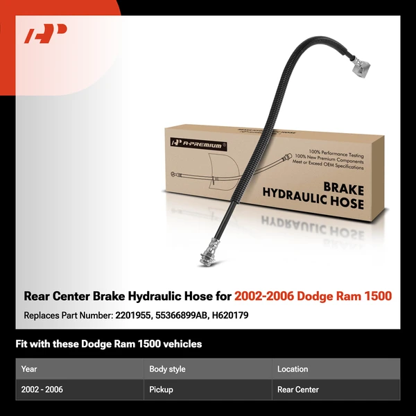 Rear Center Brake Hydraulic Hose for 2002-2006 Dodge Ram 1500