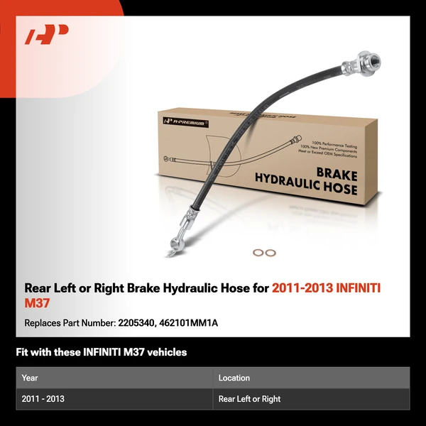 Rear Left or Right Brake Hydraulic Hose for 2011-2013 INFINITI M37