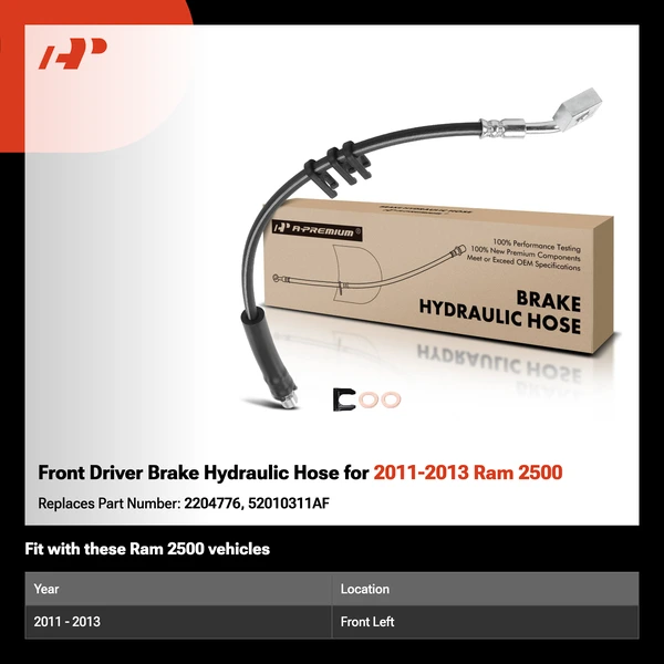 Front Driver Brake Hydraulic Hose for 2011-2013 Ram 2500