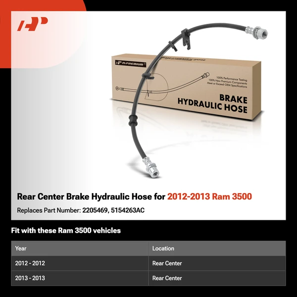 Rear Center Brake Hydraulic Hose for 2012-2013 Ram 3500