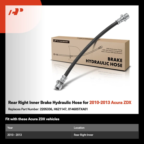 Rear Right Inner Brake Hydraulic Hose for 2010-2013 Acura ZDX