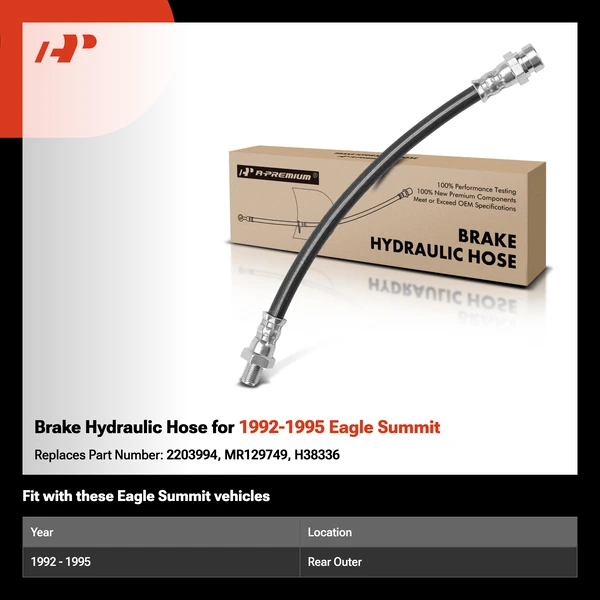Brake Hydraulic Hose for 1992-1995 Eagle Summit