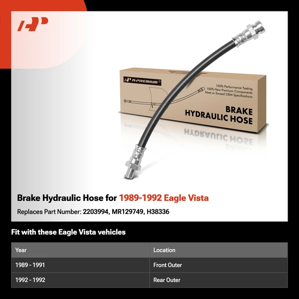 Brake Hydraulic Hose for 1989-1992 Eagle Vista
