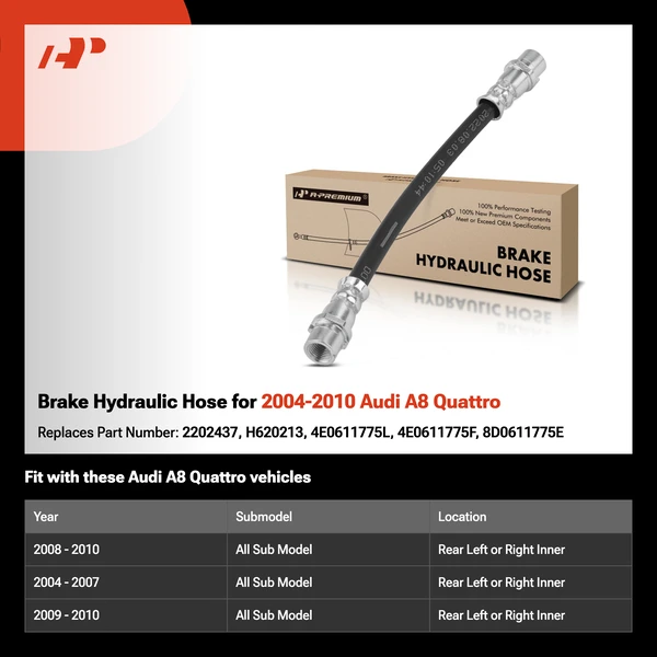 Brake Hydraulic Hose for 2004-2010 Audi A8 Quattro