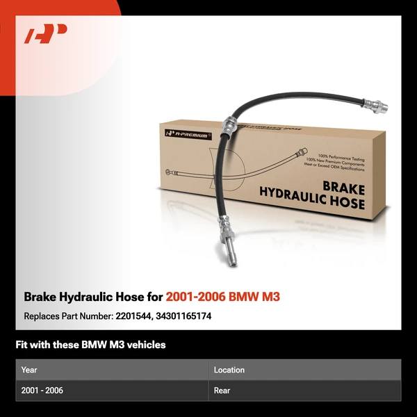 Brake Hydraulic Hose for 2001-2006 BMW M3