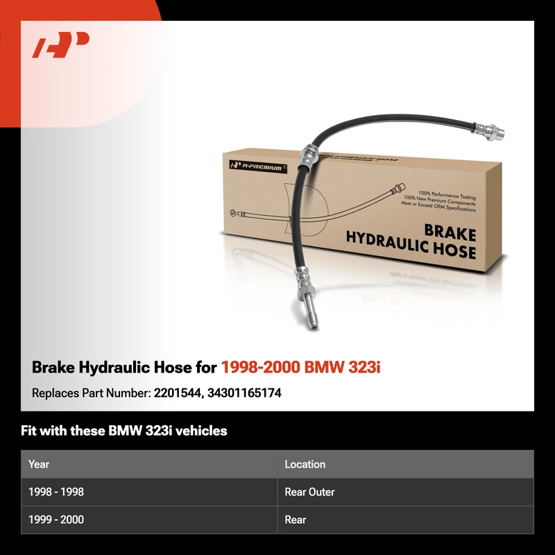 Brake Hydraulic Hose for 1998-2000 BMW 323i