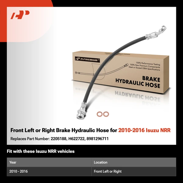 Front Left or Right Brake Hydraulic Hose for 2010-2016 Isuzu NRR