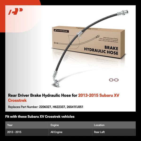 Rear Driver Brake Hydraulic Hose for 2013-2015 Subaru XV Crosstrek