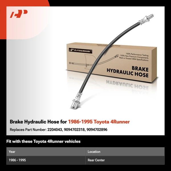 Brake Hydraulic Hose for 1986-1995 Toyota 4Runner