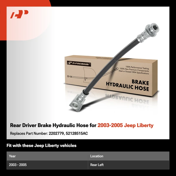 Rear Driver Brake Hydraulic Hose for 2003-2005 Jeep Liberty
