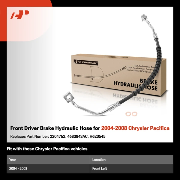 Front Driver Brake Hydraulic Hose for 2004-2008 Chrysler Pacifica