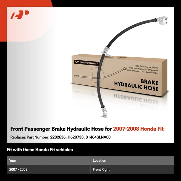 Front Passenger Brake Hydraulic Hose for 2007-2008 Honda Fit