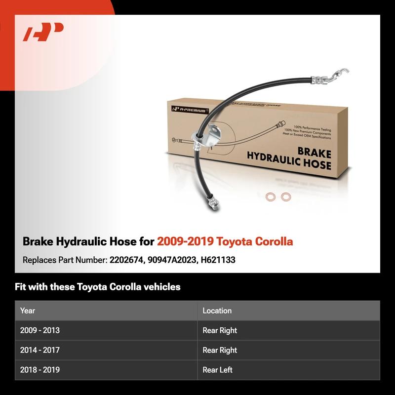 Brake Hydraulic Hose for 2009-2019 Toyota Corolla
