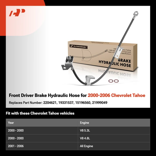 Front Driver Brake Hydraulic Hose for 2000-2006 Chevrolet Tahoe