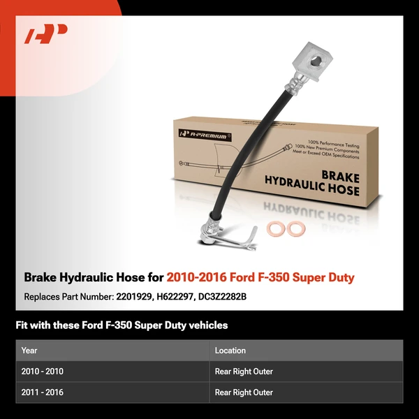 Brake Hydraulic Hose for 2010-2016 Ford F-350 Super Duty