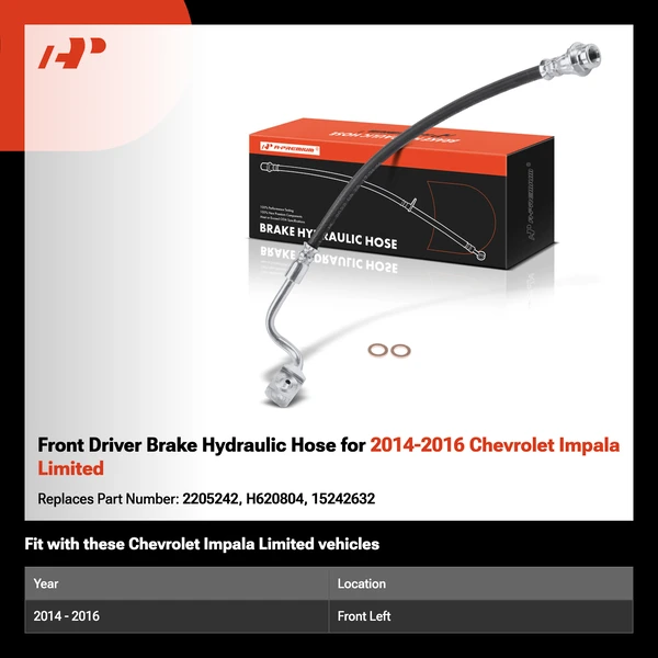 Front Driver Brake Hydraulic Hose for 2014-2016 Chevrolet Impala Limited