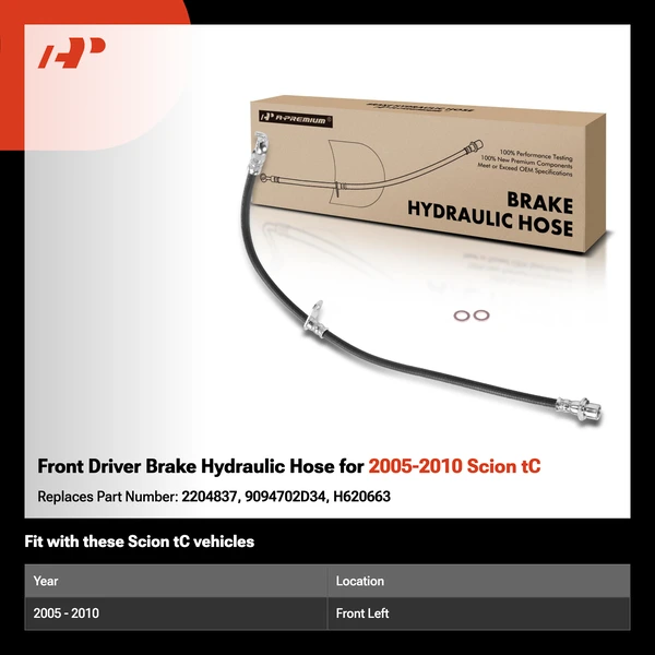 Front Driver Brake Hydraulic Hose for 2005-2010 Scion tC