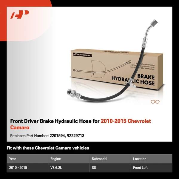 Front Driver Brake Hydraulic Hose for 2010-2015 Chevrolet Camaro