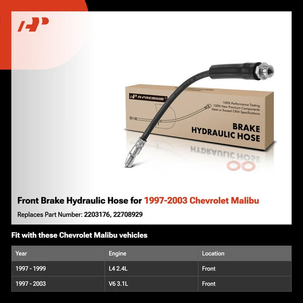 Front Brake Hydraulic Hose for 1997-2003 Chevrolet Malibu