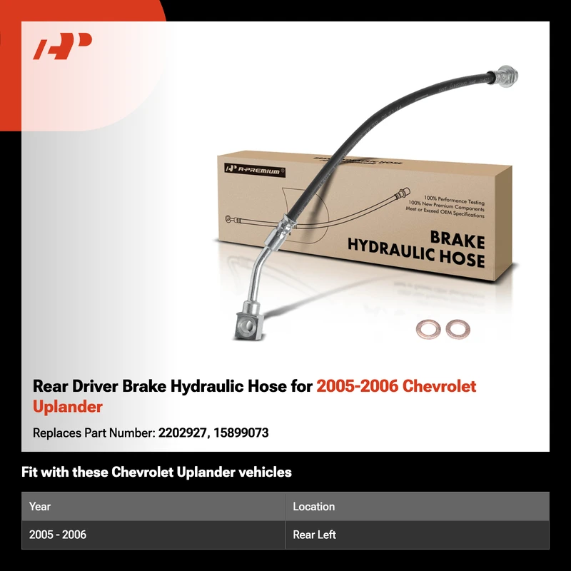 Rear Driver Brake Hydraulic Hose for 2005-2006 Chevrolet Uplander