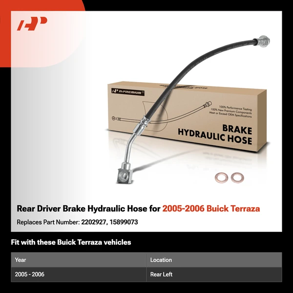 Rear Driver Brake Hydraulic Hose for 2005-2006 Buick Terraza
