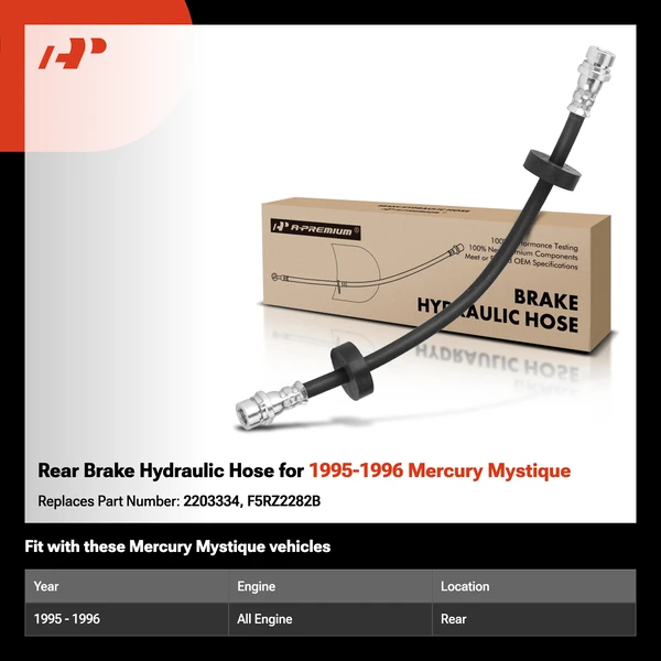 Rear Brake Hydraulic Hose for 1995-1996 Mercury Mystique