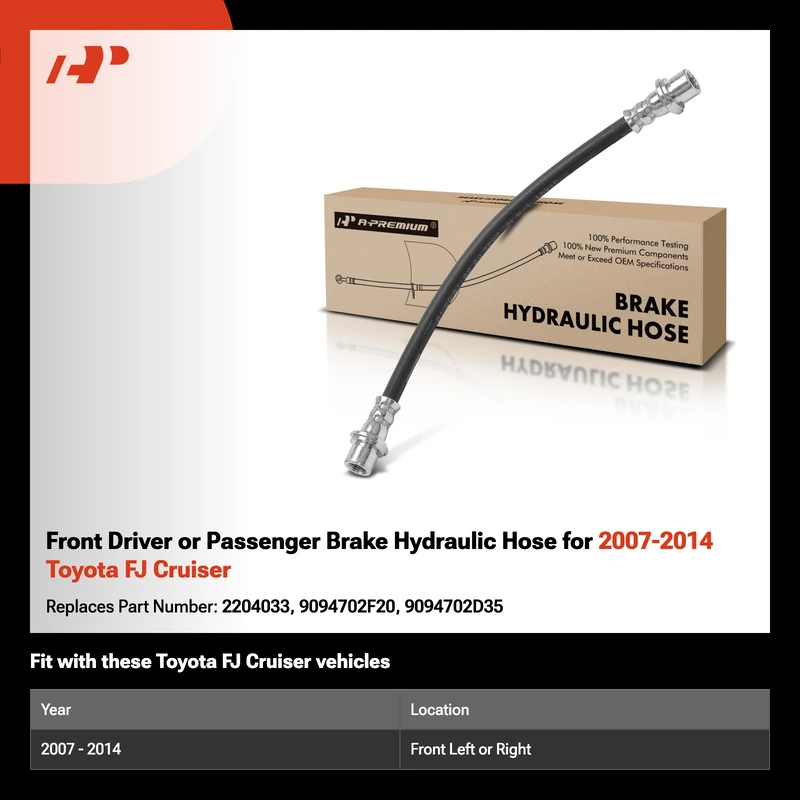 Front Driver or Passenger Brake Hydraulic Hose for 2007-2014 Toyota FJ Cruiser